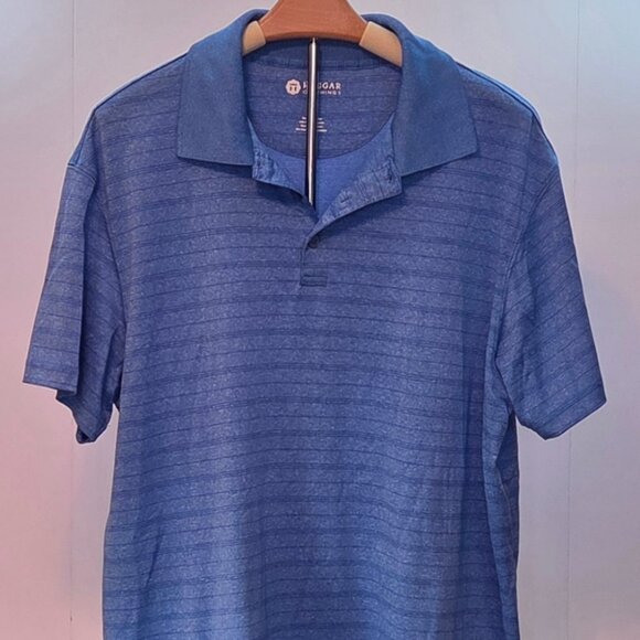 NWOT - Haggar Men’s Performance Large Polo Shirt, Heather Blue - Picture 1 of 4